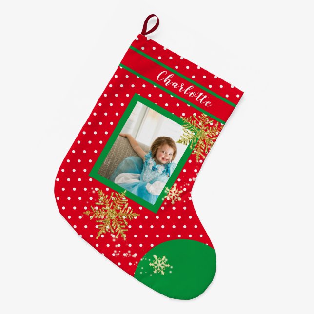 Grande Chaussette De Noël Photo Enfants (Devant (Accrochage))