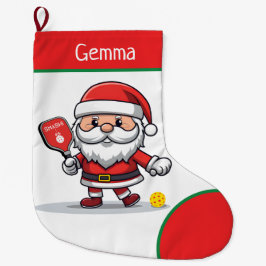 Grande Chaussette De Noël Pickleball Santas Grande réserve de Noël