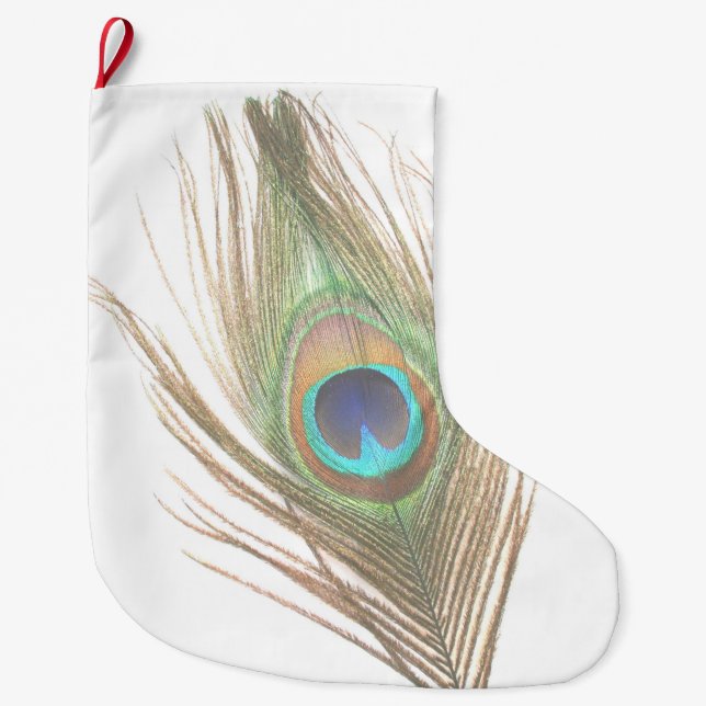 Grande Chaussette De Noël Pièce Peacock Double face (Devant)