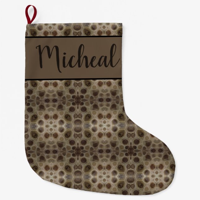 Grande Chaussette De Noël Pierre de Petoskey (Devant)
