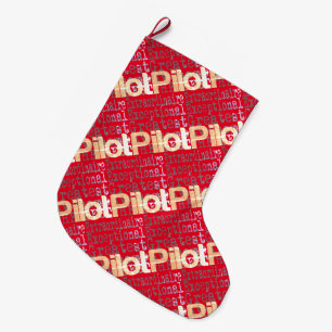 Grande Chaussette De Noël Pilote Extraordinaire