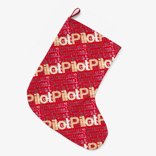 Grande Chaussette De Noël Pilote Extraordinaire (Devant (Accrochage))