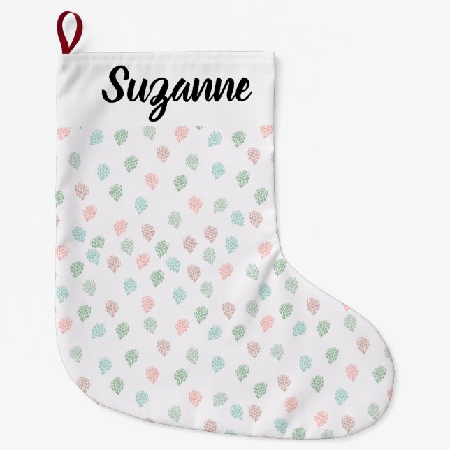 Grande Chaussette De Noël Pin de Noël peint à la main cônes Multicolor (Devant)