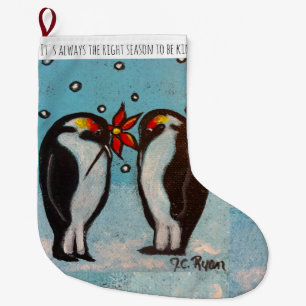 Grande Chaussette De Noël Pingouin Love Stocking