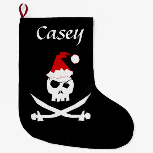 Grande Chaussette De Noël Pirate personnalisé Père Noël