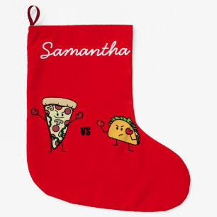 Grande Chaussette De Noël Pizza de pepperoni CONTRE le taco : Mexicain