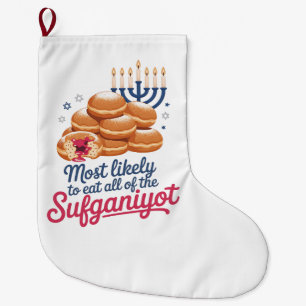Grande Chaussette De Noël Plus susceptible de manger tous les Sufganiyot Han
