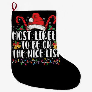 Grande Chaussette De Noël Plus susceptible d'être sur la liste des gentils F