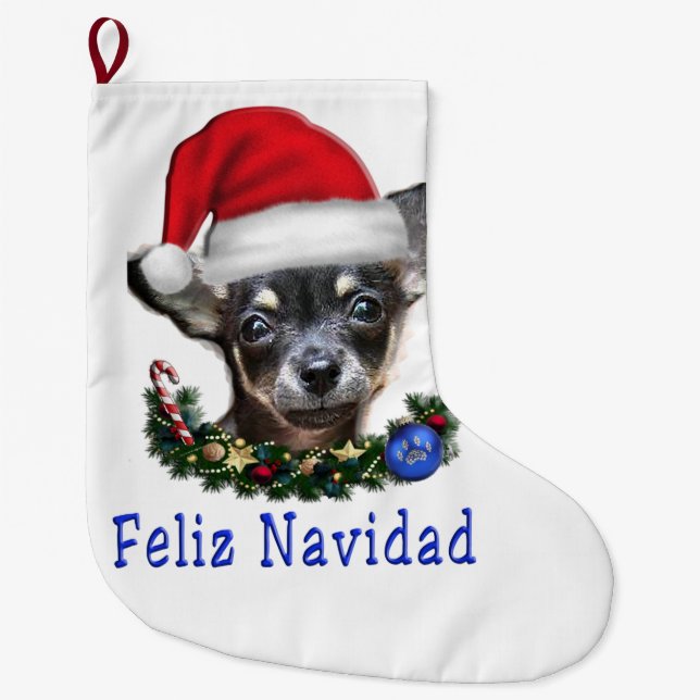 Grande Chaussette De Noël Poche de Noël animal (Devant)