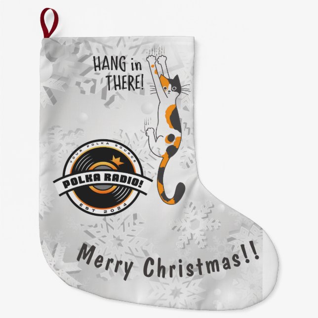 Grande Chaussette De Noël Polka Radio Christmas Stocking (Devant)