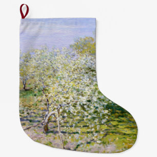 Grande Chaussette De Noël Pommiers en fleurs (par Claude Monet)