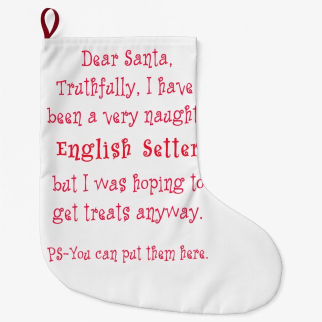 Grande Chaussette De Noël Poseur anglais vilain (Devant)