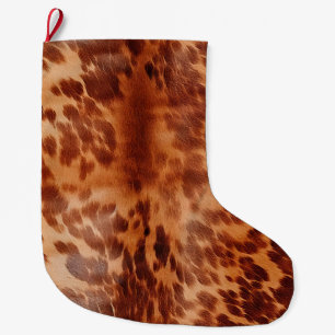 Grande Chaussette De Noël Poster de animal Brown de vache