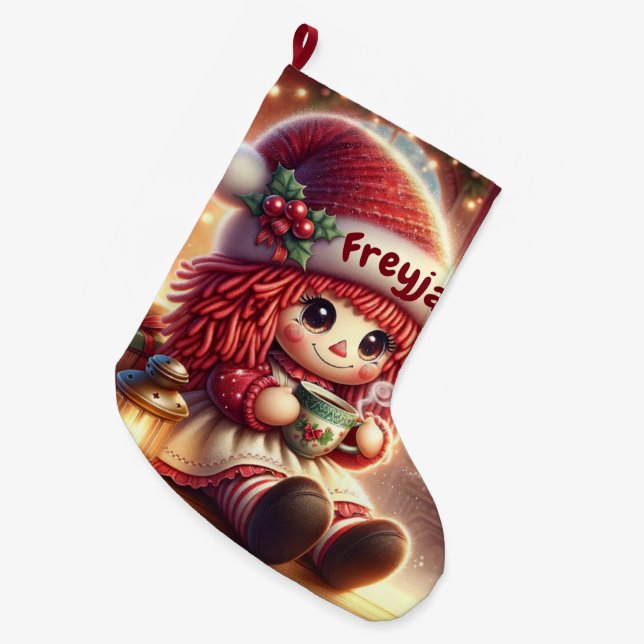 Grande Chaussette De Noël Poupée Animée mignonne (Devant (Accrochage))