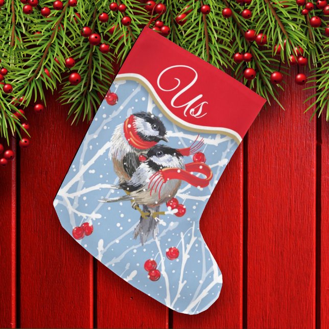 Grande Chaussette De Noël Poussées de cuisine personnalisée Couple (Créateur téléchargé)