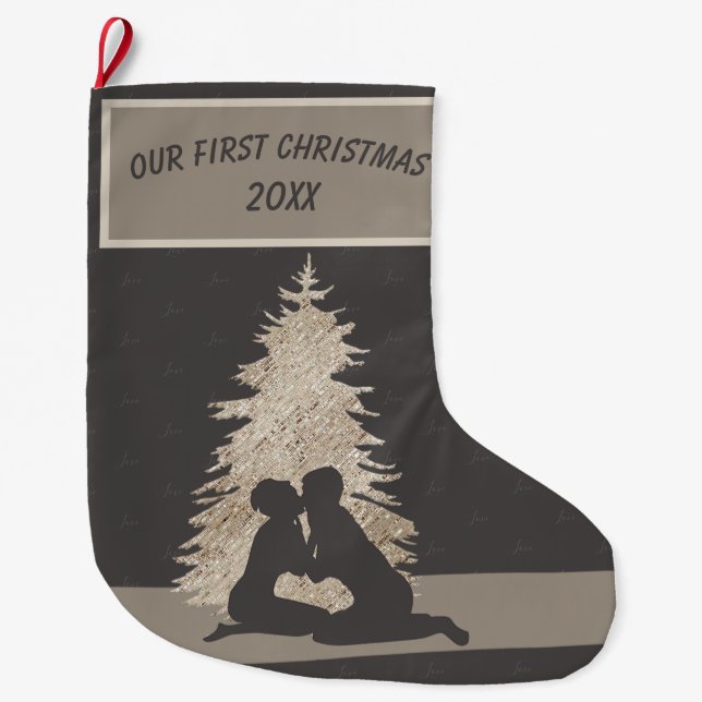 Grande Chaussette De Noël Premier Noël branché (Devant)