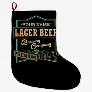 Grande Chaussette De Noël Pub bar-bar Étiquette Lager personnalisé