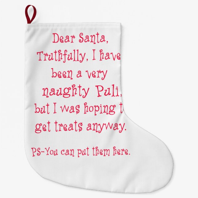 Grande Chaussette De Noël Puli vilain (Devant)