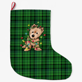 Grande Chaussette De Noël Ravi Norwich Terrier Noël Stocking