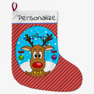 Grande Chaussette De Noël Rennes de Noël