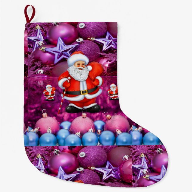 Grande Chaussette De Noël Réservation de Noël, Père Noël (Devant)