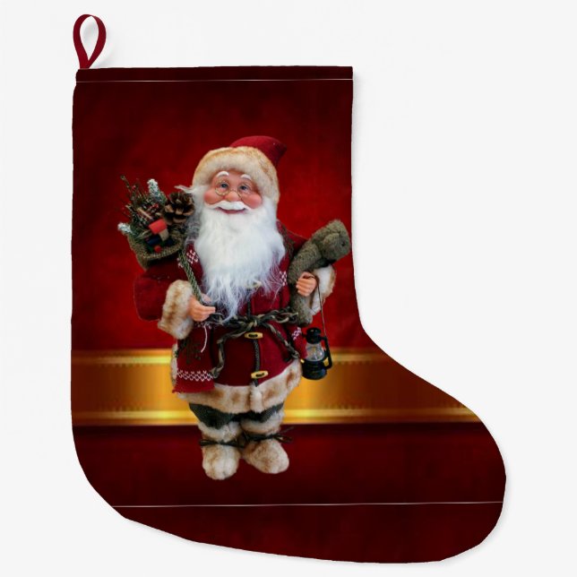 Grande Chaussette De Noël Réservation de Noël, Père Noël (Devant)