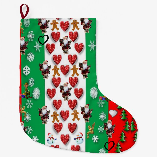 Grande Chaussette De Noël Réservation de Noël, Père Noël (Devant)