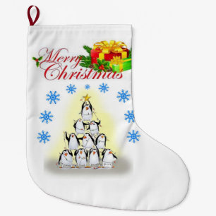 Grande Chaussette De Noël Réservoir de Noël, Pingouin