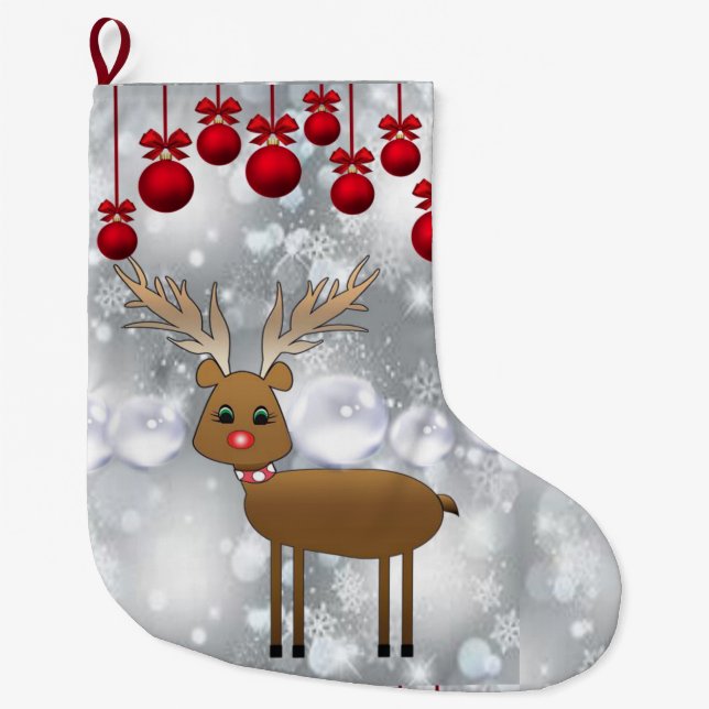 Grande Chaussette De Noël Réservoir de Noël, Rennes (Devant)