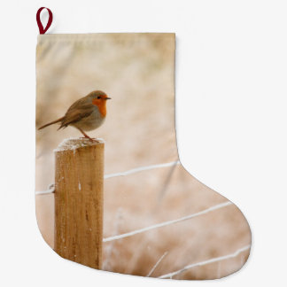 Grande Chaussette De Noël Robin d'hiver Redsein