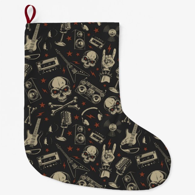 Grande Chaussette De Noël Rock Music (Devant)