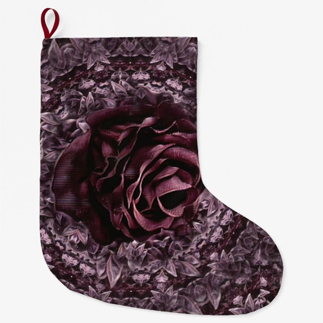 Grande Chaussette De Noël Rose Mandala (Devant)