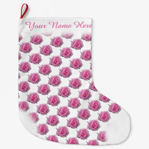 Grande Chaussette De Noël Rose Rose Stocking Rose Noël Stocking Custom
