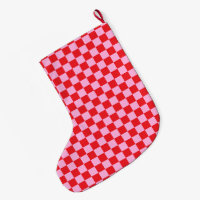 Rouge vif et carreaux rose clair