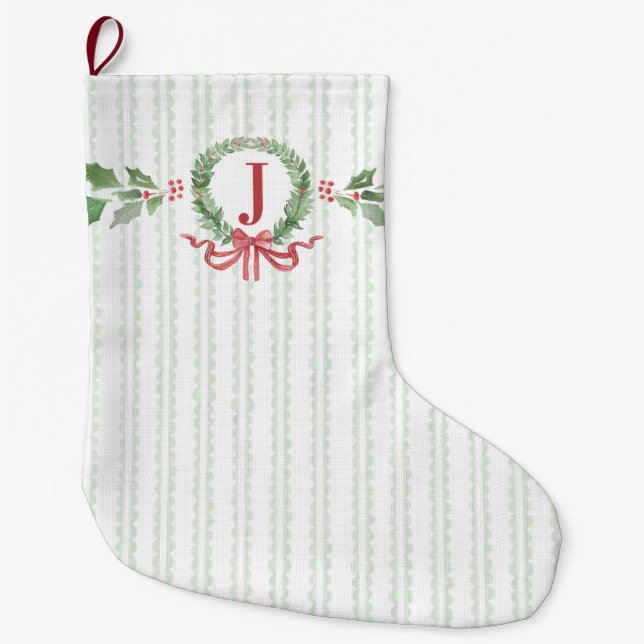 Grande Chaussette De Noël Saint-Jacques vert clair (Devant)