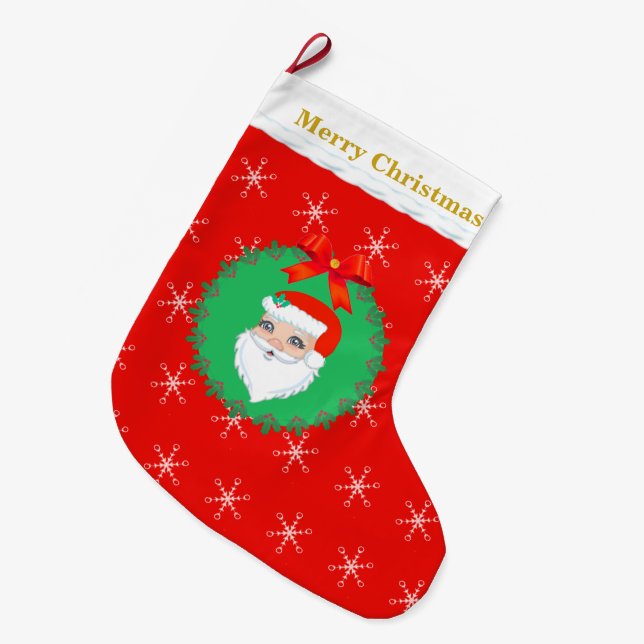 Grande Chaussette De Noël Santa Claus (Devant (Accrochage))