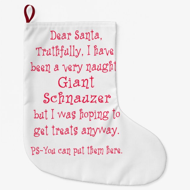 Grande Chaussette De Noël Schnauzer géant vilain (Devant)