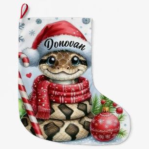 Grande Chaussette De Noël Serpent de Noël personnalisé