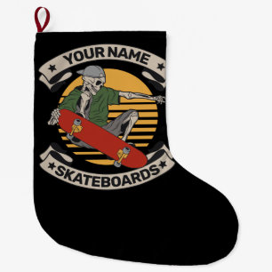Grande Chaussette De Noël Skateboard personnalisé Nez Grab Skeleton Skeleton