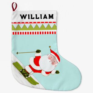 Grande Chaussette De Noël Ski sur neige