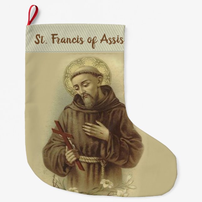 Grande Chaussette De Noël St Francis d'Assisi (Devant)