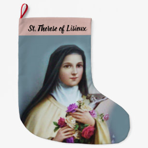 Grande Chaussette De Noël St personnalisé Therese la petite fleur