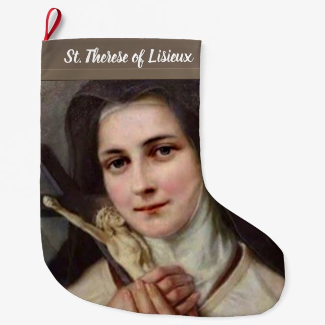 Grande Chaussette De Noël St Therese la Petite Fleur (Devant)