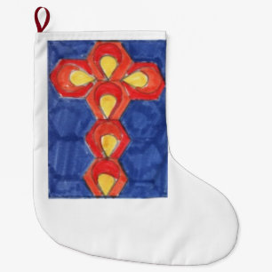 Grande Chaussette De Noël Stationnement de Noël Cross Motif