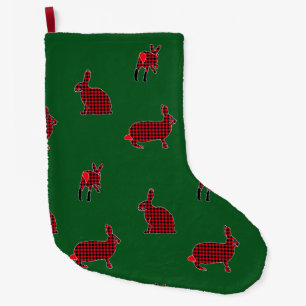 Grande Chaussette De Noël Stockage de lapins de bois