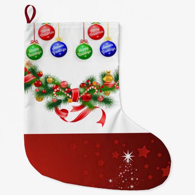 Grande Chaussette De Noël Stockage de Noël (Devant)