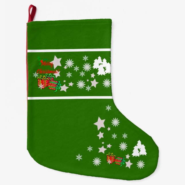 Grande Chaussette De Noël Stockage de Noël (Devant)