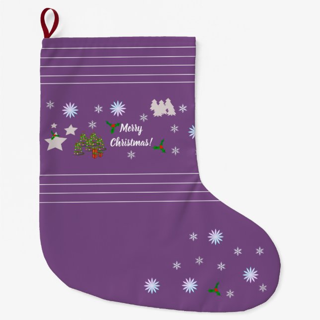 Grande Chaussette De Noël Stockage de Noël (Devant)