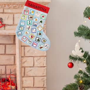 Grande Chaussette De Noël Stockage de Noël ABC