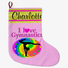 GRANDE CHAUSSETTE DE NOËL STOCKAGE DE NOËL GYMNAST PERSONNALISÉ